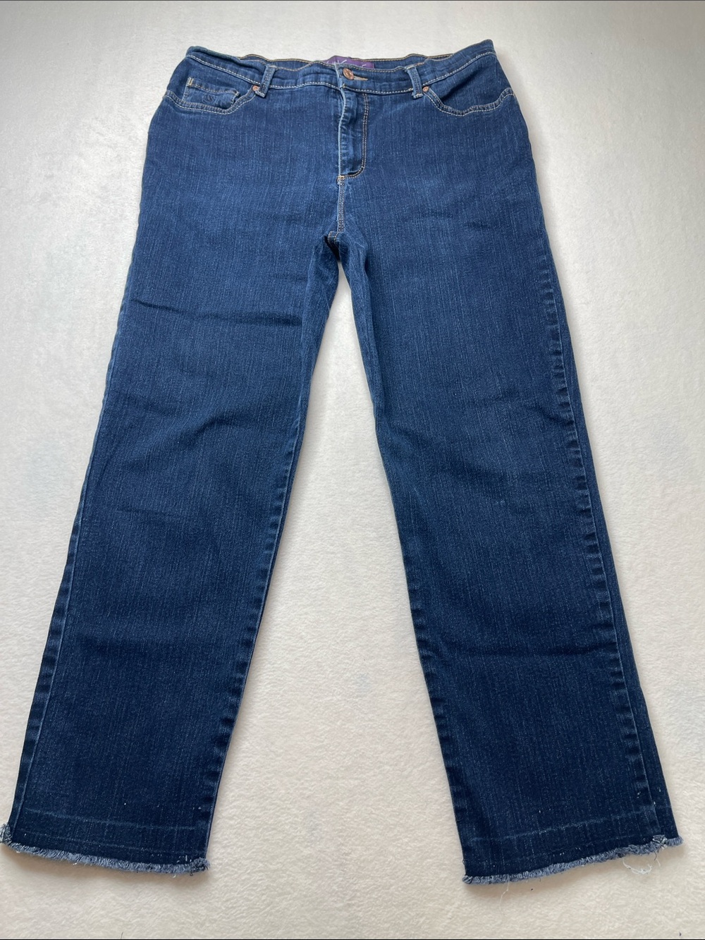 Gloria Vanderbilt Straight Leg Jeans in Dark Blue Denim WOMENS SIZE 12 MISSY